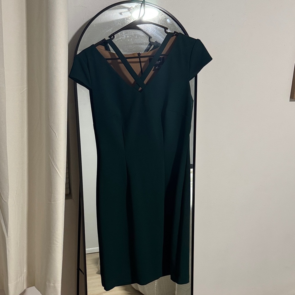 Connected Apparel Dark Green Midi Dress